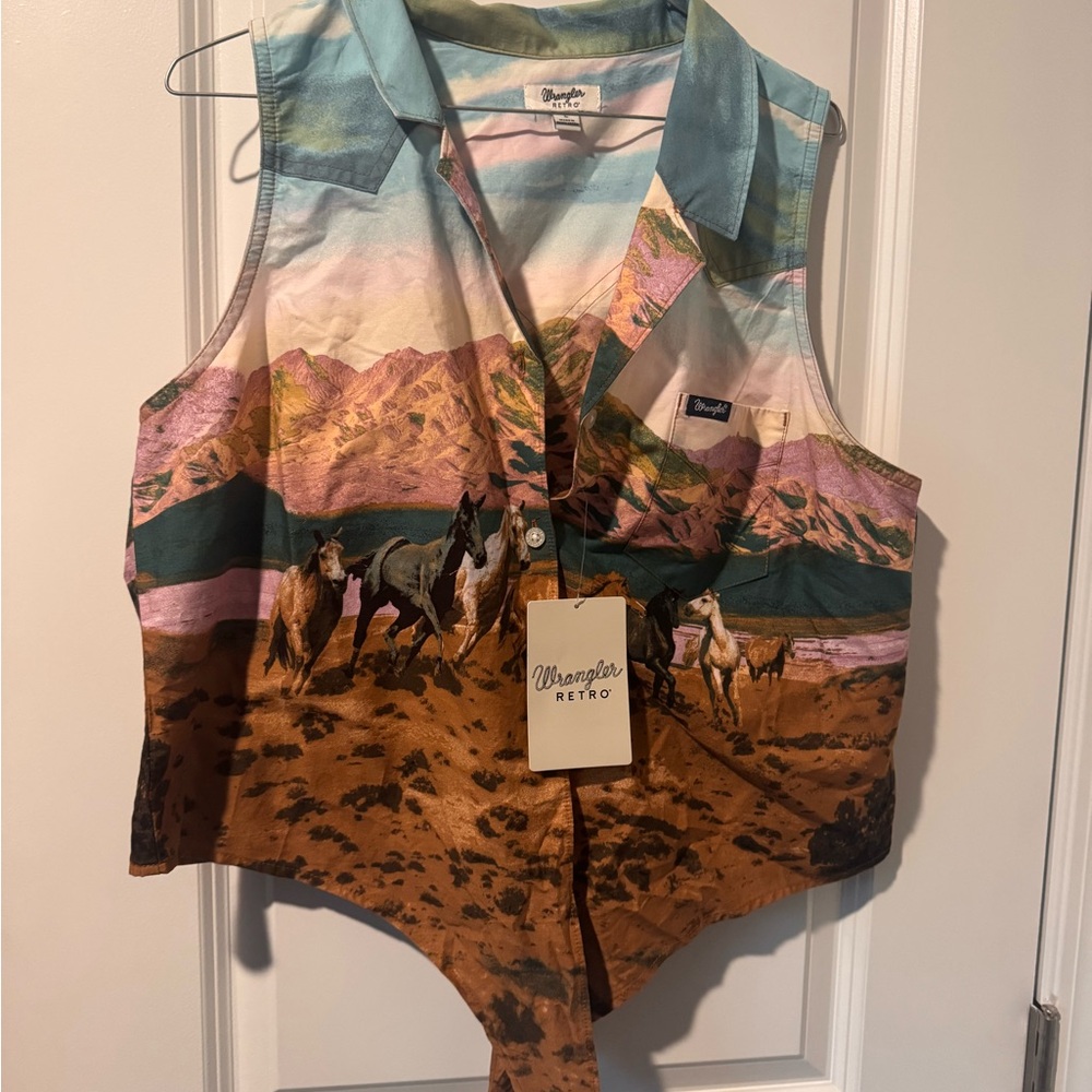 Wrangler Retro Western Brown Crop Top